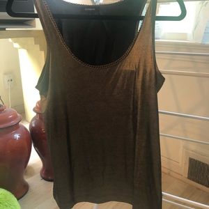 Express metallic gold tank top